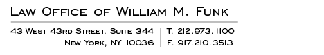 Law Office of William M. Funk, t. 212.973.1100